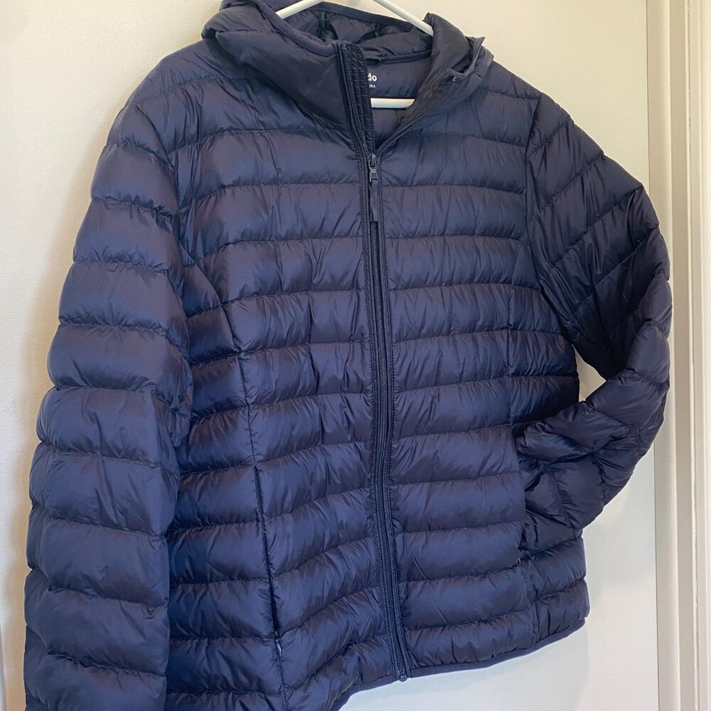 Wantdo Women's Hooded Packable Ultra Light Weight Short Down Jacket- Marine XL